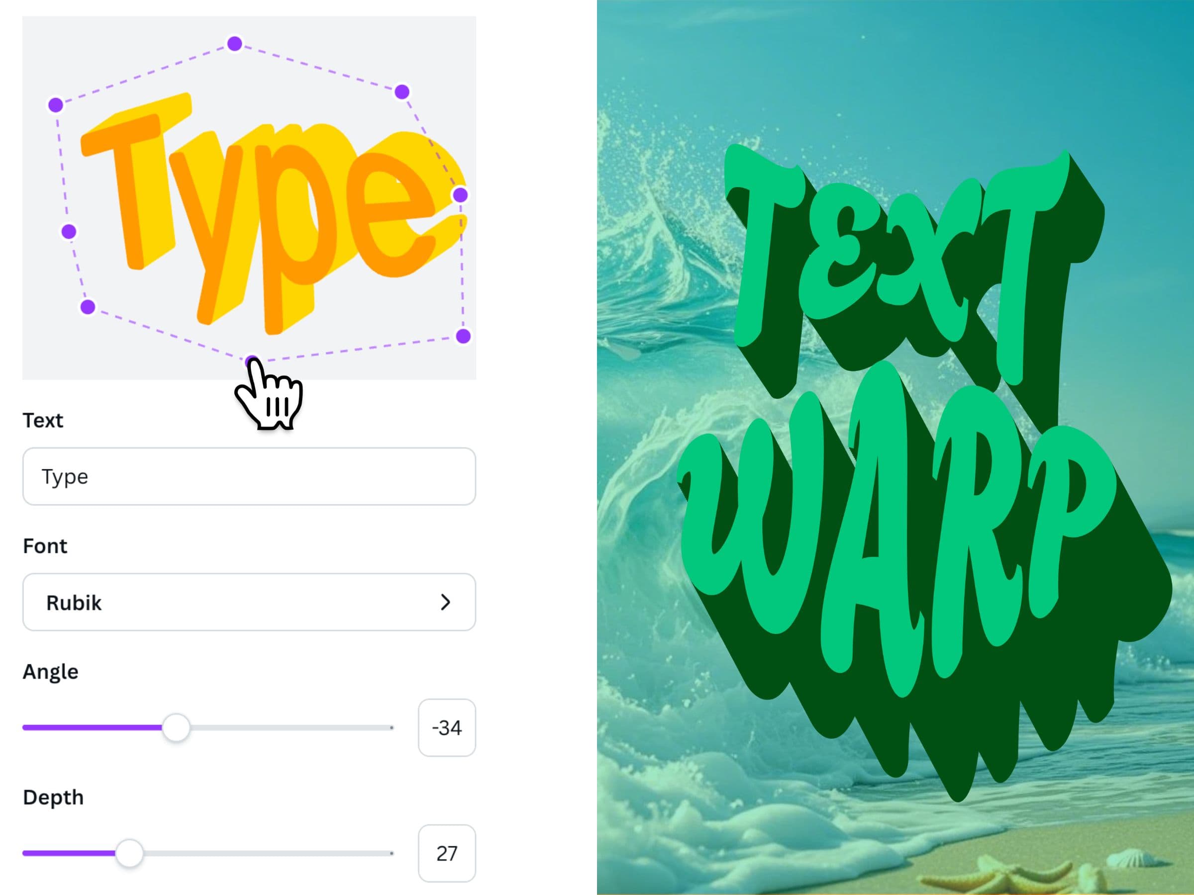 Larawan 1 ni Text Warp